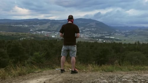 Military FPV Pilot with Drone Controller