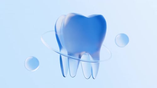 Tooth with glass material