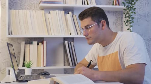 University student studying.