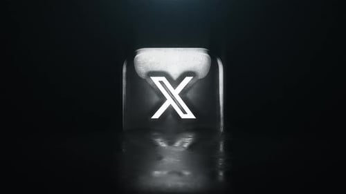 Sleek Light Reveal of a Modern X Logo