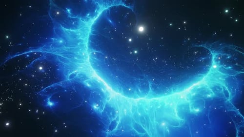 Reise durch den Weltraum und das Universum in den Blauen Nebel