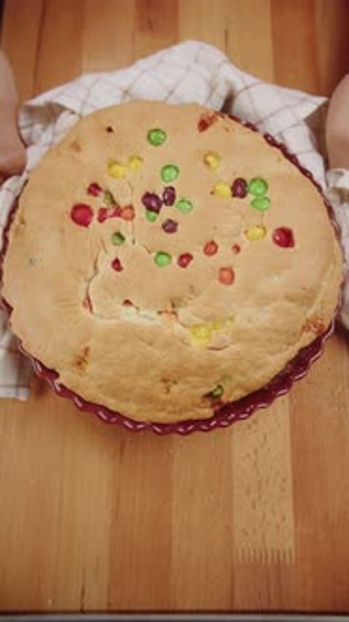 Colorful Candy Cake Overhead Shot