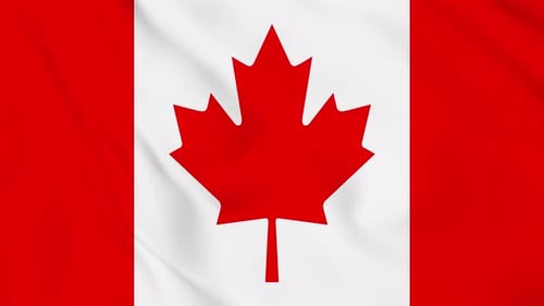 Seamless Loop of Realistic Waving Canadian Flag