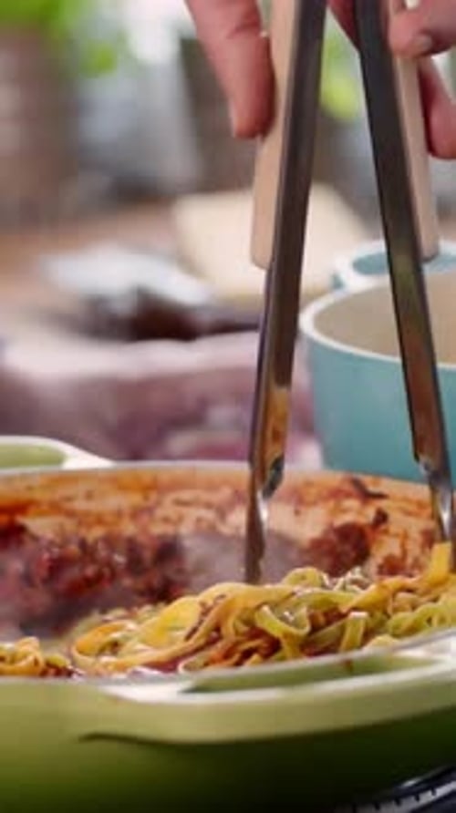 Vertical View Of Homemade Pasta