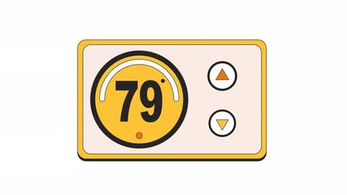 Thermostat regulator line 2D object animation