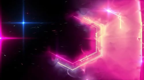 Dynamic Electric Neon Hexagon Reveal Opener