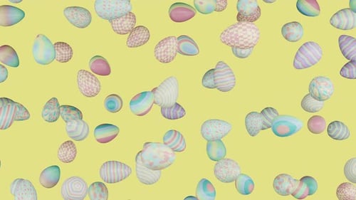 Seamless Loop of Animated Pastel Easter Eggs