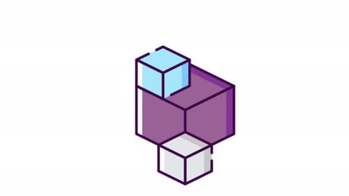 Animated Geometric Cubes Abstract Loop