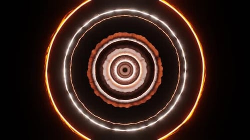 Orange And Steel Glossy Reverse Propeller Mechanism Background Vj Loop In HD