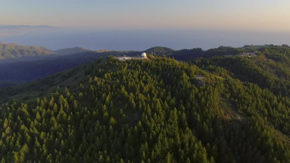 The Mt Tam Observatory on a mountain peak in the Mount Tamalpais range ...