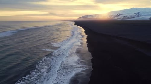 Aerial View of Icelandic Ocean