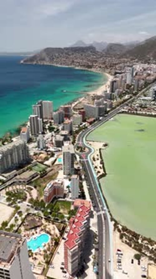Vista aérea da paisagem urbana de Calpe. Costa Blanca, Espanha