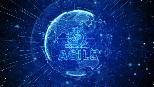 Agile, digitale, globale Technologie, Welt, Netzwerkverbindungen, Hintergrund