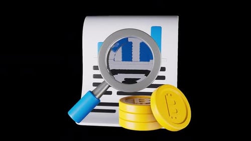 Bitcoin Analysis 3D Animation | Alpha Channel