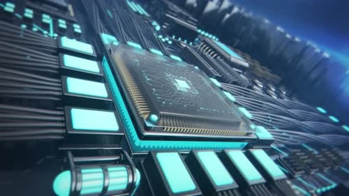 Technology CPU Futuristic Background 9