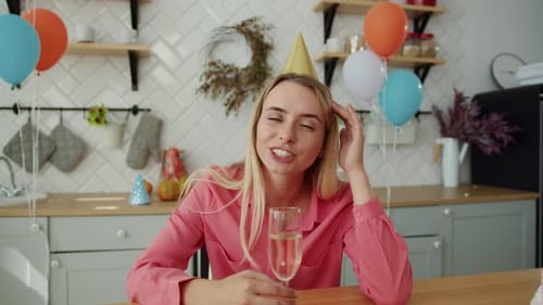 A Joyous Celebration with Champagne Taking Place in a Lively and Festive Setting