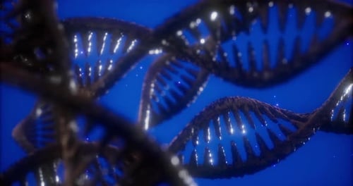 Exploring the Intricate Beauty of Dna Strands Under a Vibrant Blue Backdrop