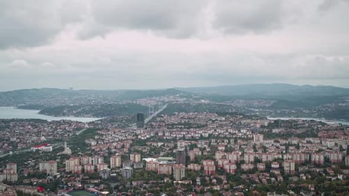 An urban landscape of Istanbul (Constantinople), the largest city in the country of Turkiye (Turkey)