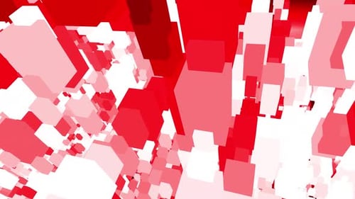 Abstract Red White Geometric Hexagon Pattern Background