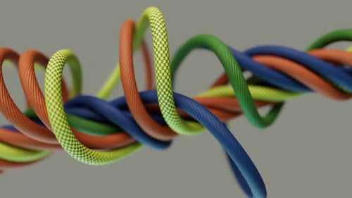 Colorful Wires Unraveling with Fluid Abstract Motion