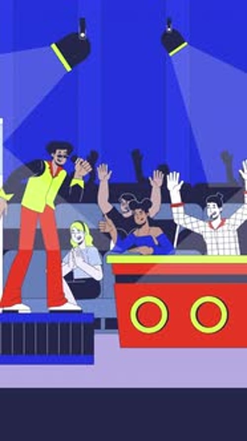 Talent show spotlight cartoon vertical animation