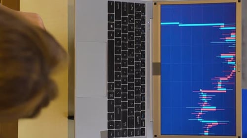 Vertical video of The woman who lost in the stock market. Bankrupt woman.