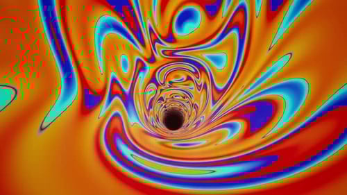 Abstract Psychedelic Vibrant Colorful Swirling Tunnel Vortex Design Digital Painting Rainbow Col