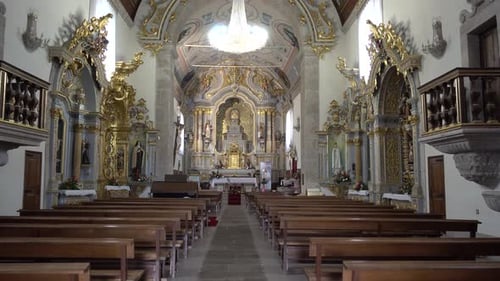 Inside Catholic Church. Religion Concept