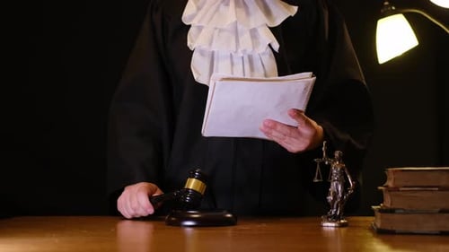 Judge strikes gavel in court of law