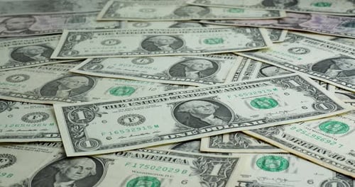 US-Dollar-Scheine, Ein-Dollar-Scheine, Hintergrund-Nahaufnahme