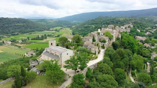 Menerbes village in Provence on a summer day, France, Luberon, Vaucluse. Village of Menerbes, the vi
