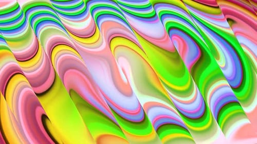 Fundo abstrato animado, psicodélico, ondulado, brilhante e em movimento