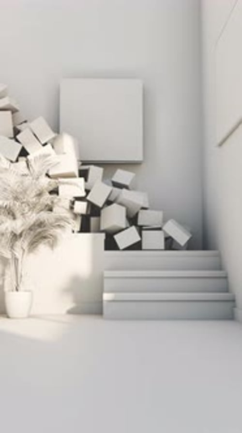 3D Animation Satisfying Stairs Cubes