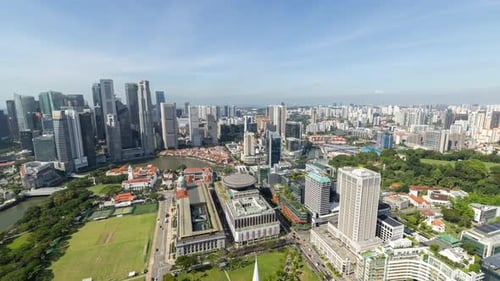 Singapore City Skyline From a High Vantage Point