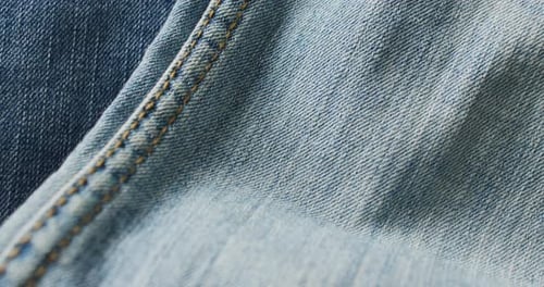 Close up of jeans with different shades with copy space