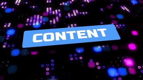 Animated Content Button with Futuristic Digital Grid Background