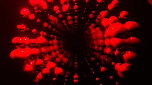 Red Bubble Fantastic Shape Shifting Corridor Background Vj Loop in 4K