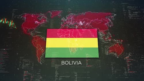 Fond de graphique du marché boursier bolivien avec drapeau