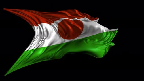Realistic Waving Flag of Niger Animation