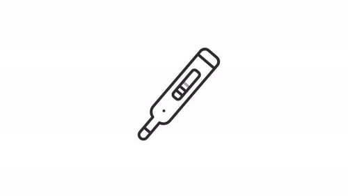 Thermometer Animated line Icon Alpha channel