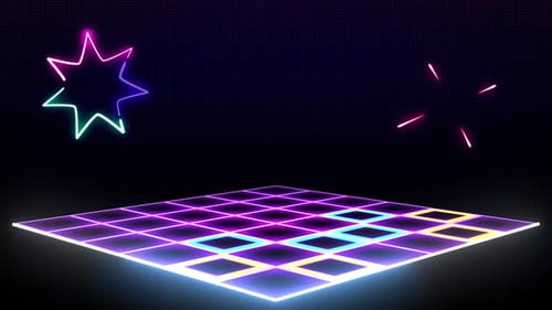 Estructura alámbrica futurista de estilo retro de los años 80 y 90