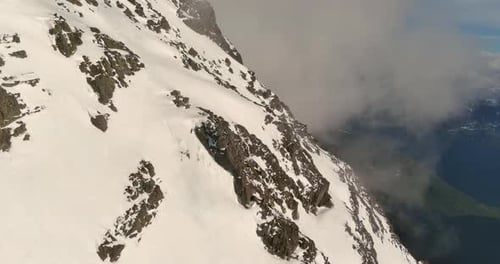 Aerial View of Snow Capped Mountain Peaks. British Columbia, Canada.