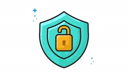 Animated Security Shield Padlock Icon