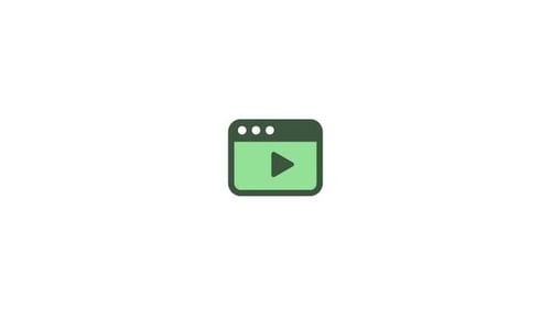Animated Flat Design Video Player Icon Reveal