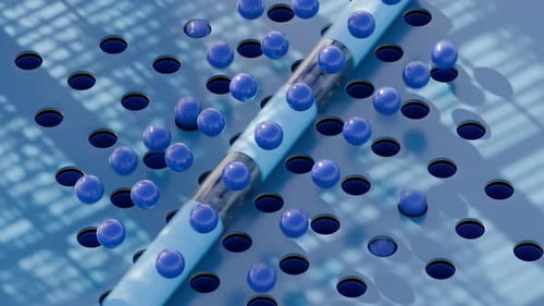 3D-Animation mit springenden Murmeln