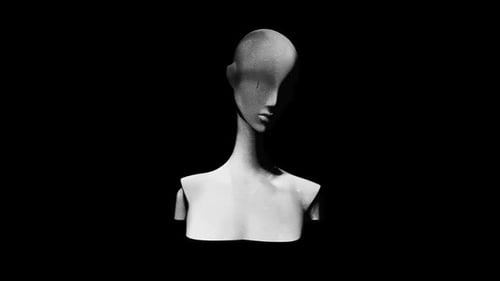 Rotating Halftone Mannequin Bust Animation