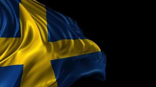 Realistic Waving Sweden Flag Seamless Animation