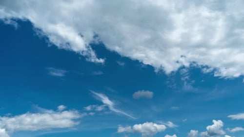 Puffy white clouds time lapse
