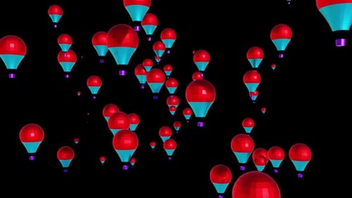 Animated Hot Air Balloons Floating Upwards Celebration Background