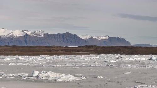 Fjallsarlon glacier lagoon Iceland ice landscape Vatnajokull snow arctic view nature drone winter